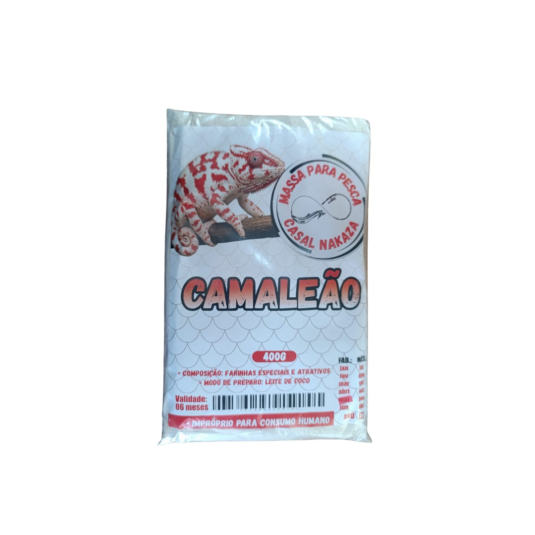 MASSA BRANCA PARA PESCA 400G CAMALEAO CASAL NAKAZA
