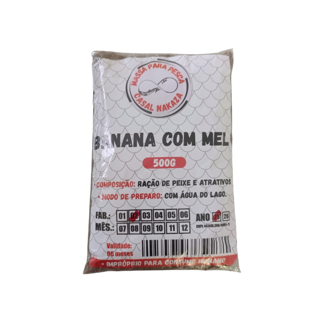 MASSA PARA PESCA 500G BANANA COM MEL